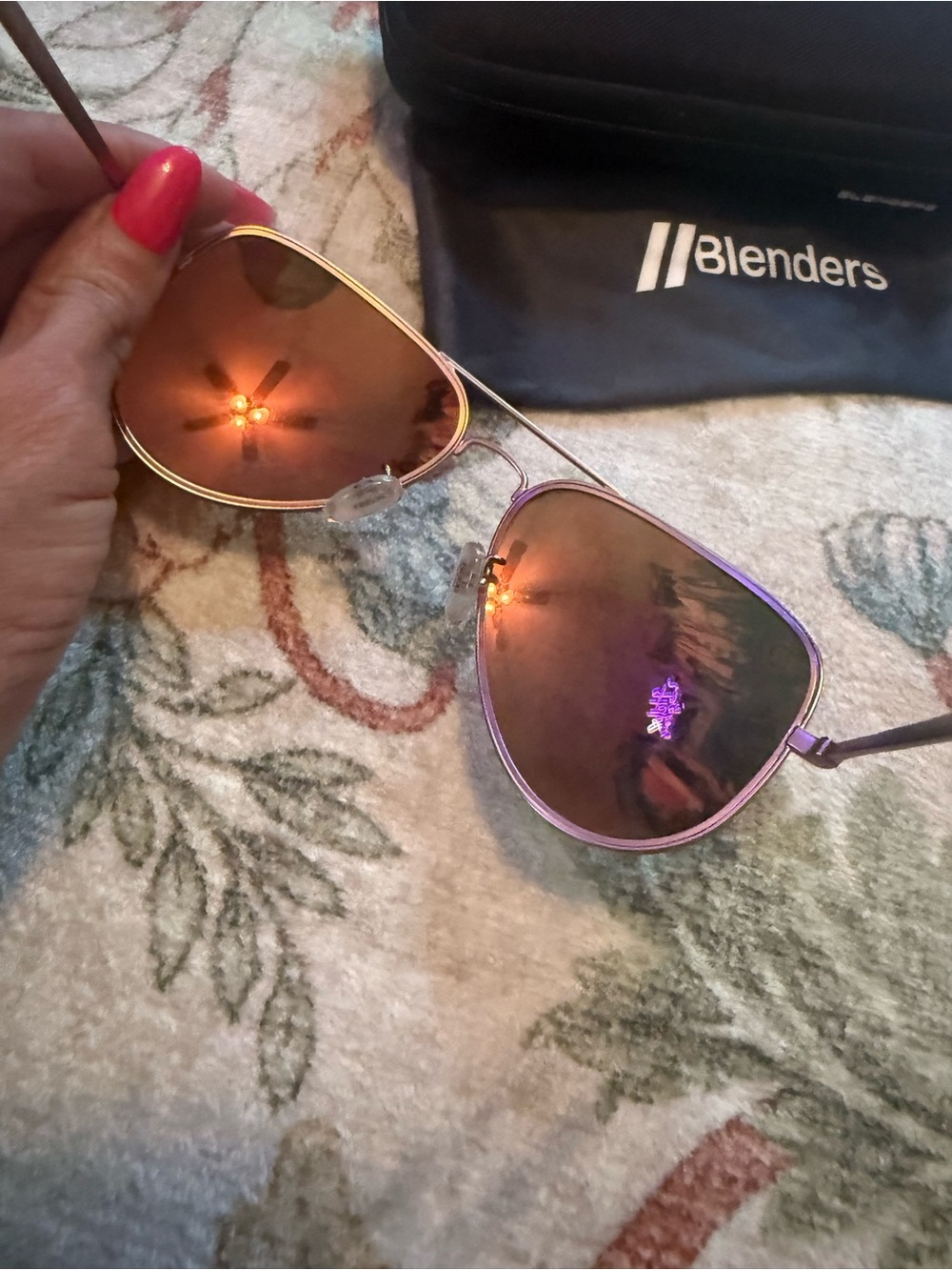 Womens Aviator Sunglasses - Orange Lenses - Picture 5 of 7